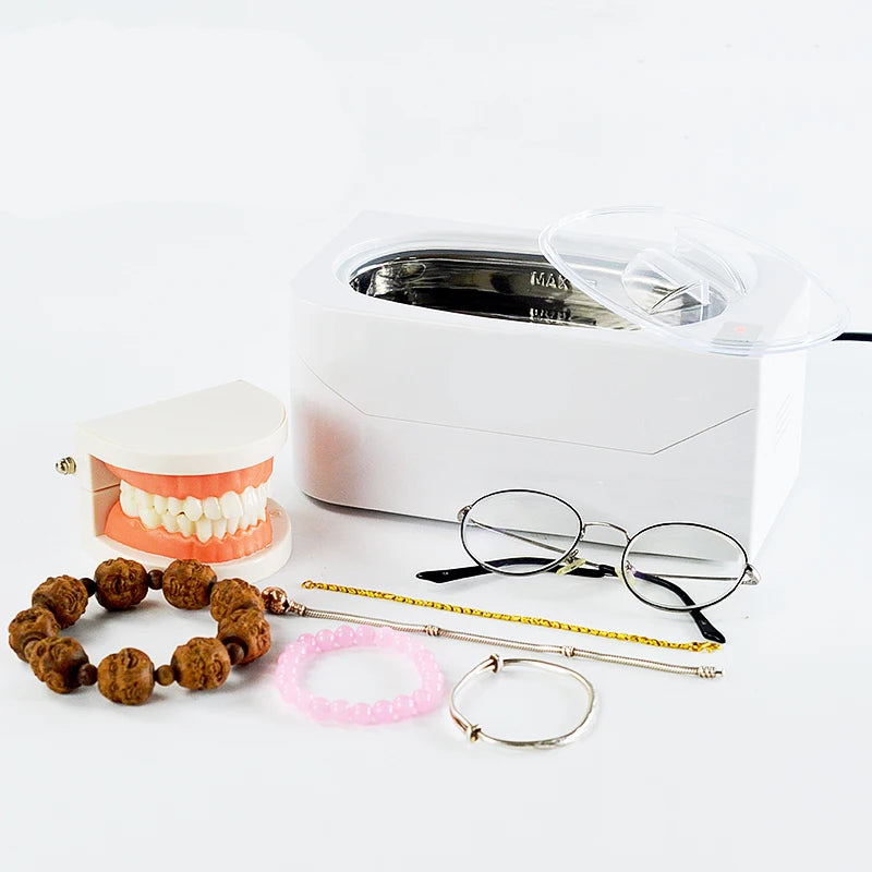 Ultrasonic Jewelry Cleaner 400ML 35W for Necklaces Earrings Bracelets Dentures