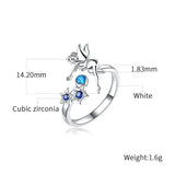 Crystal Elf Jewelry Girl Adjustable Circus Ring Present