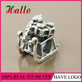 925 Sterling Silver Santa's Sleigh Christmas Charm for Bracelets