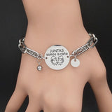 Stainless Steel Charm Silver Chain Bracelet Jewelry