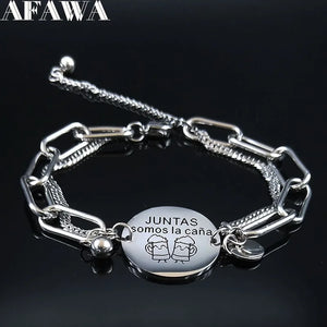 Stainless Steel Charm Silver Chain Bracelet Jewelry