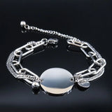 Stainless Steel Charm Bracelet Silver Chain Jewelry