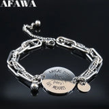 Stainless Steel Charm Bracelet Silver Chain Jewelry