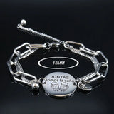 Stainless Steel Charm Silver Chain Bracelet Jewelry