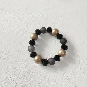Black Crystal Bracelet Hand Beaded Women's Bracelet Classic Style Vintage