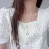 Cubic Zircon Wing Pendant Choker Necklace for Women