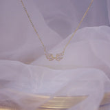 Cubic Zircon Wing Pendant Choker Necklace for Women