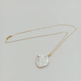 Keshi Baroque Pearl Pendant Necklace, 925 Silver, 18k Plating