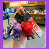 Bear Keychain Women Boy Girl Animal Pendant Metal Key Ring Accessories Gift
