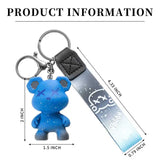 Bear Keychain Women Boy Girl Animal Pendant Metal Key Ring Accessories Gift