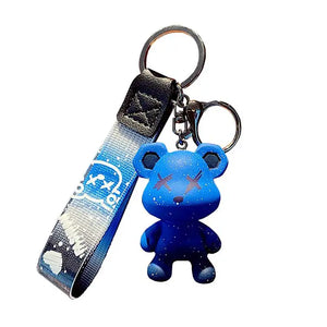 Bear Keychain Women Boy Girl Animal Pendant Metal Key Ring Accessories Gift