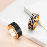 Leopard Print Wide Cuff Bangles Jewelry for Women