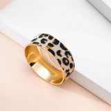 Leopard Print Wide Cuff Bangles Jewelry for Women