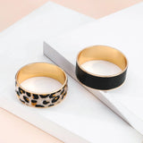 Leopard Print Wide Cuff Bangles Jewelry for Women