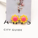 Kids Clip On Earrings Animal Flower Girls Jewelry Painless 7 Pairs/Set