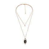 Natural Stone Freshwater Pearl Insect Pendant Necklace Jewelry