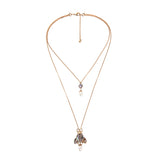 Natural Stone Freshwater Pearl Insect Pendant Necklace Jewelry