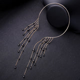 Gray Beads Tassel Choker Necklace Maxi Jewelry
