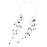 Gray Beads Tassel Choker Necklace Maxi Jewelry