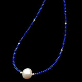 Lapis Lazuli Cultured Pearl Necklace 17''