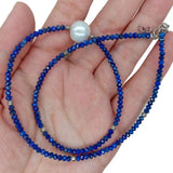 Lapis Lazuli Cultured Pearl Necklace 17''