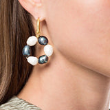 Atlantic Drop Earrings with Pearl Accent