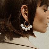 Atlantic Drop Earrings with Pearl Accent