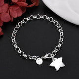 925 Silver Star Bracelet Necklace Set for Women Wedding Jewelry