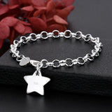 925 Silver Star Bracelet Necklace Set for Women Wedding Jewelry