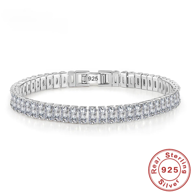 925 Silver Light Crystal Hand Bracelet Women Wedding Jewelry