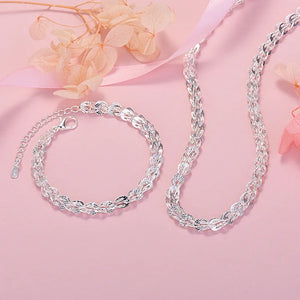 925 Silver Carved Pattern Jewelry Set for Women