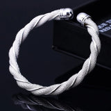 925 Sterling Silver Twisted Wire Bangles for Women