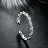 925 Sterling Silver Twisted Wire Bangles for Women