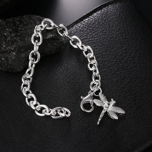Zircon dragonfly pendant 925 silver Bracelet for woman Wedding party