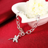 Zircon dragonfly pendant 925 silver Bracelet for woman Wedding party