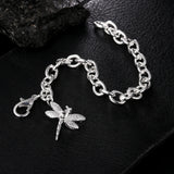 Zircon dragonfly pendant 925 silver Bracelet for woman Wedding party