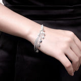 925 Silver Tassel Heart Bracelet Wedding Party Gift