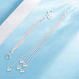 925 Silver Tassel Heart Bracelet Wedding Party Gift