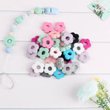 20pcs Silicone Flower Beads Baby Teething DIY Accessories