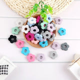 20pcs Silicone Flower Beads Baby Teething DIY Accessories