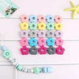 20pcs Silicone Flower Beads Baby Teething DIY Accessories