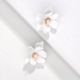 Kpop Wild Flower Earrings Sweet Romantic Pearl Alloy Women Earrings