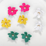 Kpop Wild Flower Earrings Sweet Romantic Pearl Alloy Women Earrings