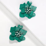 Kpop Wild Flower Earrings Sweet Romantic Pearl Alloy Women Earrings