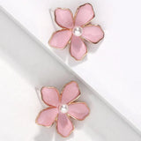 Kpop Wild Flower Earrings Sweet Romantic Pearl Alloy Women Earrings