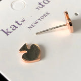 Ks York Rose Tone Peach Heart Stud Earrings Birthday Gift