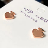 Ks York Rose Tone Peach Heart Stud Earrings Birthday Gift