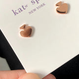 Ks York Rose Tone Peach Heart Stud Earrings Birthday Gift