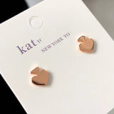 Ks York Rose Tone Peach Heart Stud Earrings Birthday Gift