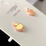 Ks York Rose Tone Peach Heart Stud Earrings Birthday Gift